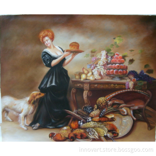 hand drawing classical art oil painting on canvas